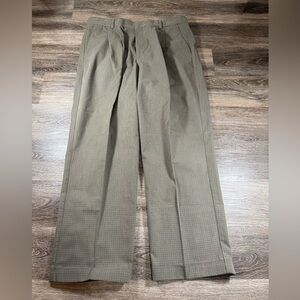 Dockers Pants Men 36 x 30 Tan Plaid Pleated Cuffed Dress Pants VTG Preppy Office